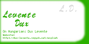 levente dux business card